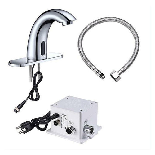 Brushed Nikel Touchless Commercial Faucet with Smart Temperature