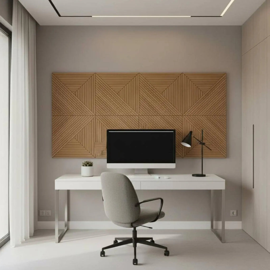 Wood Grain Acoustic Panel Reduce Reverberation Three-Dimensional Decorative Wall Panel autoAdhesive Acoustic Foam Flame
