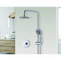 WELS 8" Rain Shower Head Set Rounded Dual Heads Faucet High Pressure