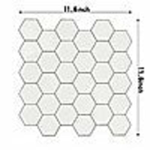 Tiles 3D Peel and Stick Wall Tile Hexagon White (30cm x 30cm x 10
