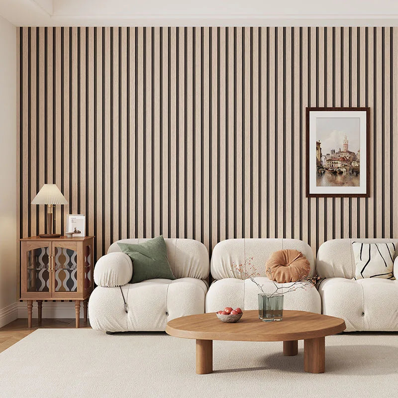 Self Adhesive Wood Grain Wall Panel Waterproof Background Wall Grille Sticker Suitable for Ceiling Living Room Decoration