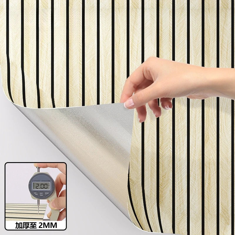 Self Adhesive Wood Grain Wall Panel Waterproof Background Wall Grille Sticker Suitable for Ceiling Living Room Decoration