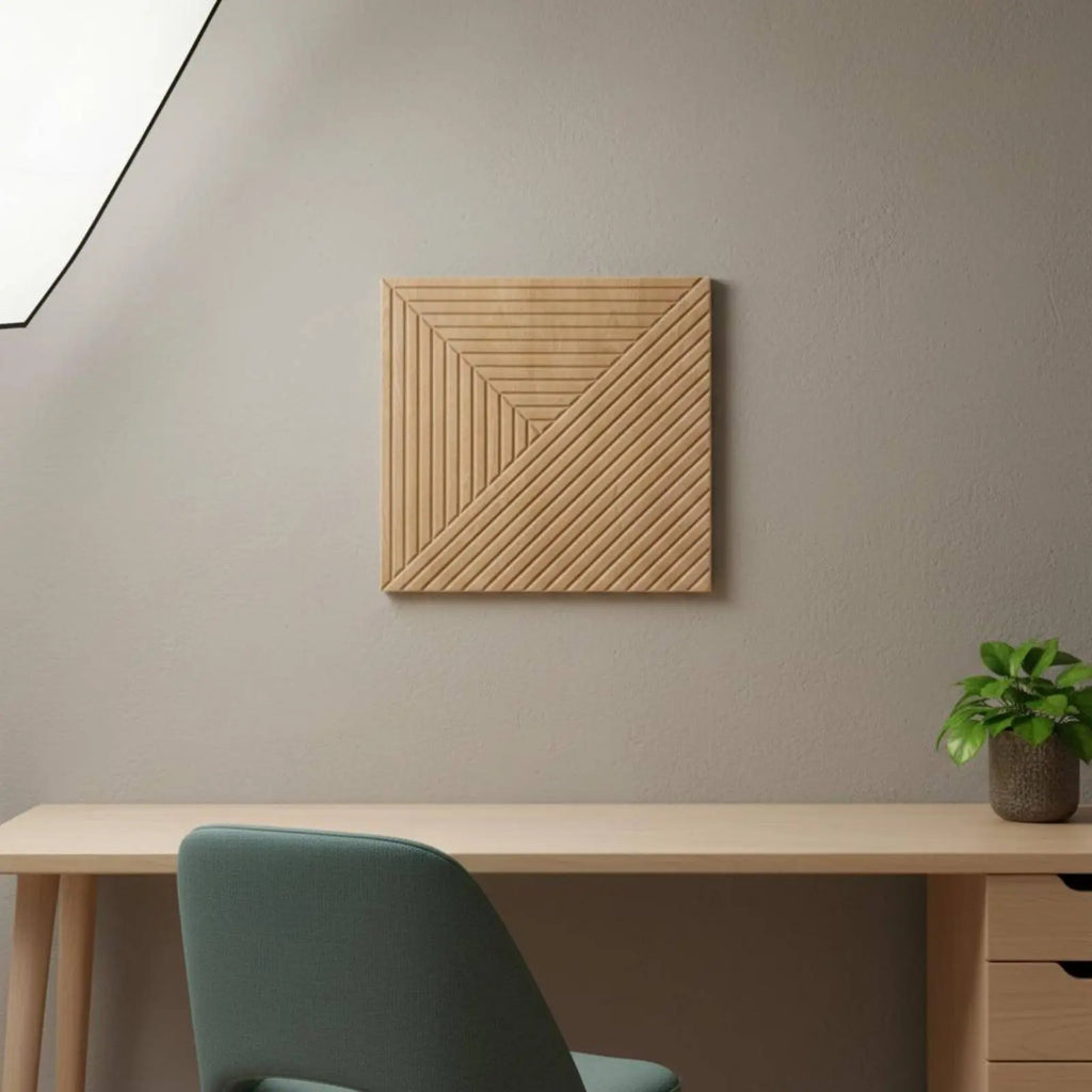 Wood Grain Acoustic Panel Reduce Reverberation Three-Dimensional Decorative Wall Panel autoAdhesive Acoustic Foam Flame