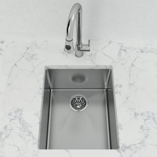 Cantrio Koncepts KSS-111 Stainless Steel Zero-Radius Sink- 13.25 x 8 x