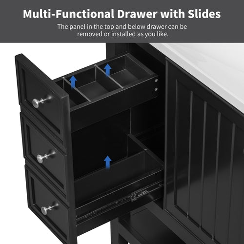 36" Bathroom Vanity with Sink Combo, One Cabinet and Three Drawers,