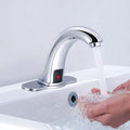 Automatic Sensor Touchless Bathroom Sink Faucet with Deck Plate,