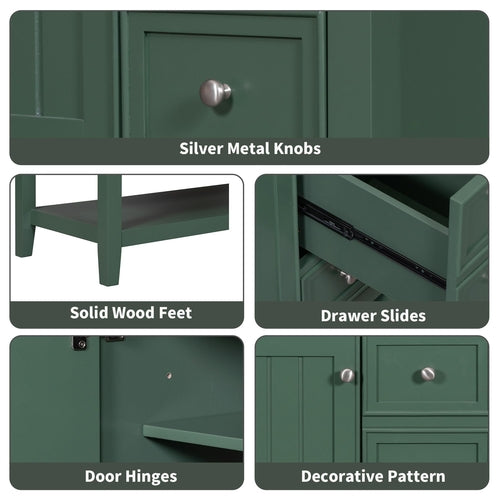 36" Bathroom Vanity with Sink Combo, One Cabinet and Three Drawers,