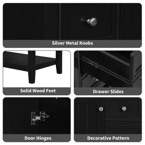 36" Bathroom Vanity with Sink Combo, One Cabinet and Three Drawers,