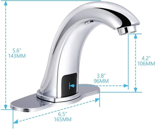 Automatic Sensor Touchless Bathroom Sink Faucet with Deck Plate,