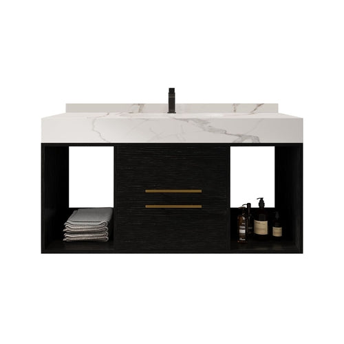 39.4" Bathroom Vanities with Ceramic Sink,Floating Bathroom