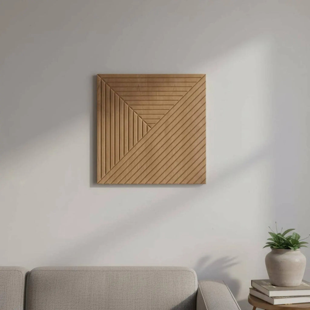 Wood Grain Acoustic Panel Reduce Reverberation Three-Dimensional Decorative Wall Panel autoAdhesive Acoustic Foam Flame